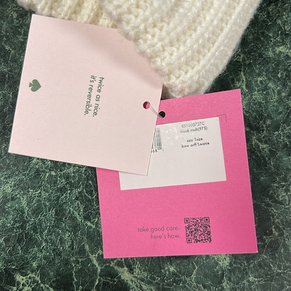 Kate Spade Front Bow Beanie winter hat New with tag - Picture 5 of 6